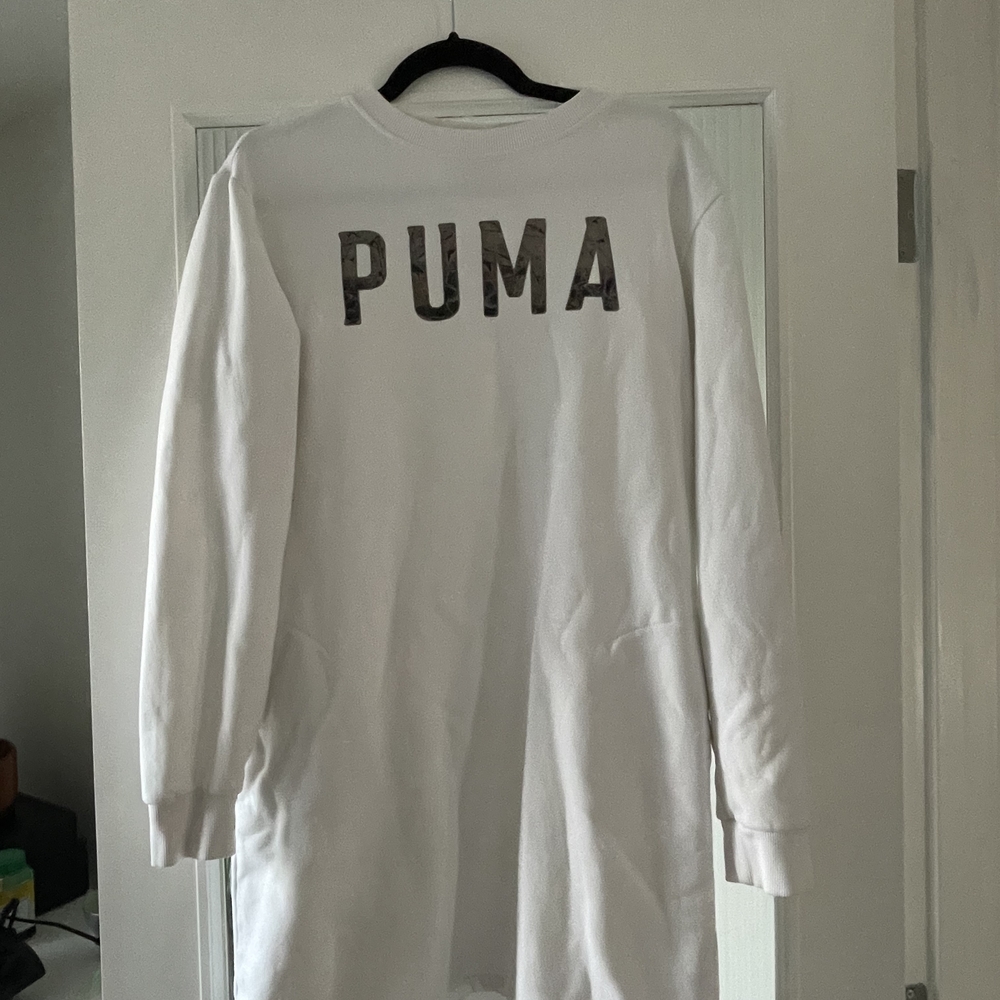 PUMA White Long Sleeve Dress